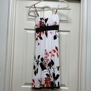 Speechless Strapless Dress - White, Red, and Black Floral